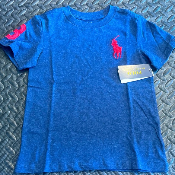 New with tag POLO Ralph Lauren big pony T-shirt shirt boys pony navy cotton - Picture 3 of 3